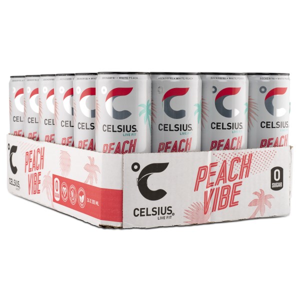 Celsius Energiajuoma, Peach Vibe kolsyrad, 24-pack