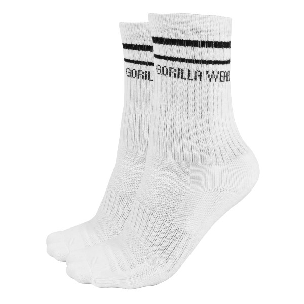 Gorilla Wear Crew Socks 2 Pack, 35-38, Valkoinen